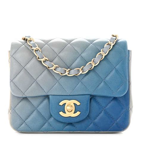 CHANEL Lambskin Degrade Quilted Mini Square Flap .